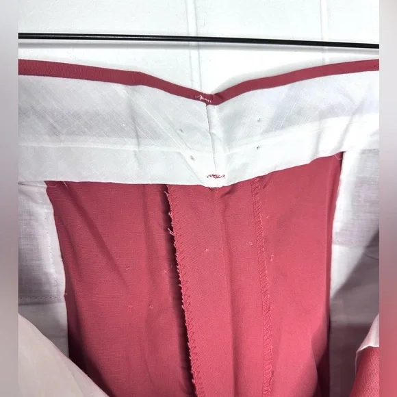 NEW Vintage Halrin Pants Un-hemmed - Solid Pink Retro Cotton Blend Slacks - Picture 8 of 12